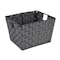 Simplify Storage Bin, Plastic, Black, 10 in H, 12 in W, 10 in L 26242-BLK-SILVER - alternate 1